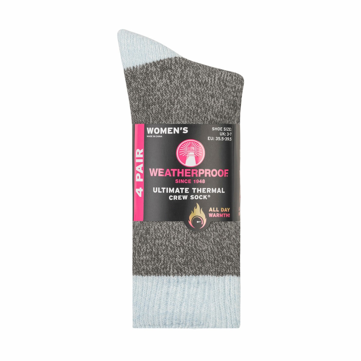 Weatherproof Ladies Thermal Sock 4 Pack in Blue