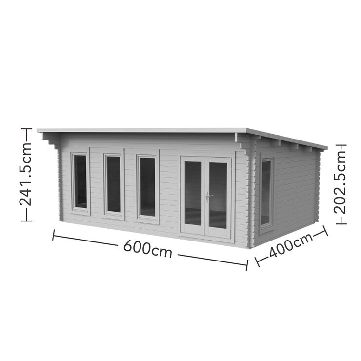 Delivered Forest Garden Harescombe 58mm Log Cabin 19ft 8" x 13ft 1" (6 x 4m) Delivered Forest Garden Harescombe 58mm Log Cabin 19ft 8" x 13ft 1" (6 x 4m)
