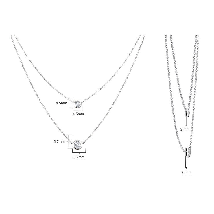 0.33ctw Round Brilliant Cut Diamond Double Layer Pendant, 18ct White Gold