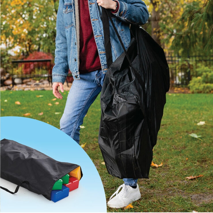 Lifestyle image of someone carrying the game in the carry bag