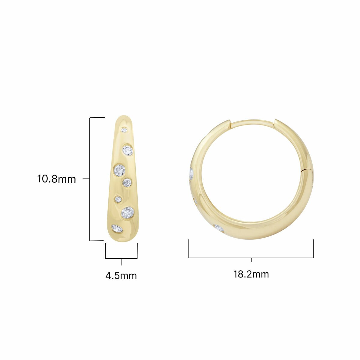 0.24ctw Round Brilliant Cut Diamond Hoop Earrings, 14ct Yellow Gold 0.24ctw Round Brilliant Cut Diamond Hoop Earrings, 14ct Yellow Gold