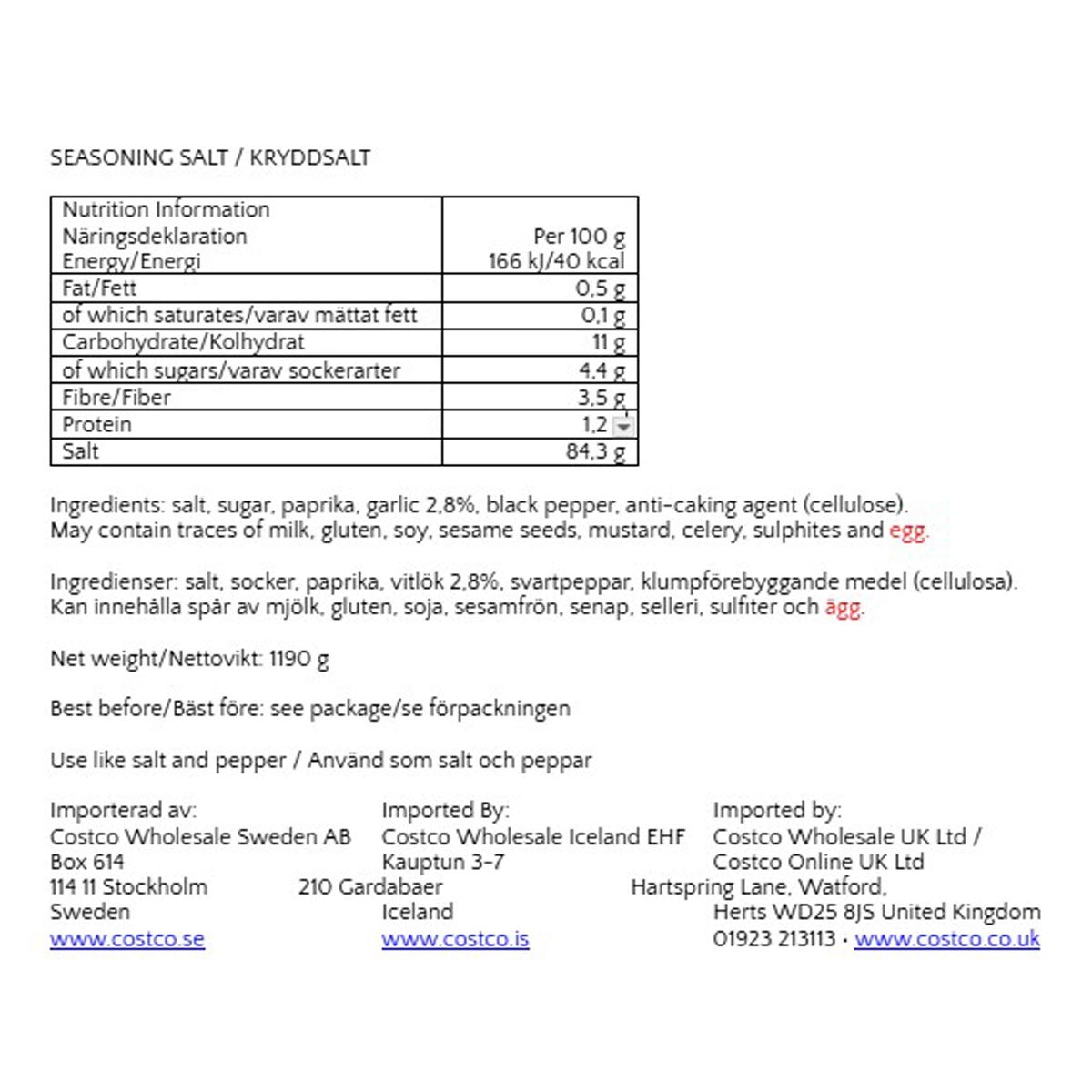 Nutritional Information