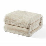 Mon Chateau Cream Faux Fur Throw, 152 x 177 cm