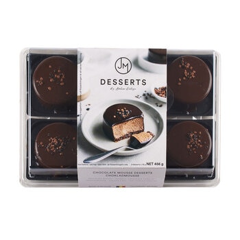 JM Belgian Chocolate Mousse Desserts, 6 x 76g