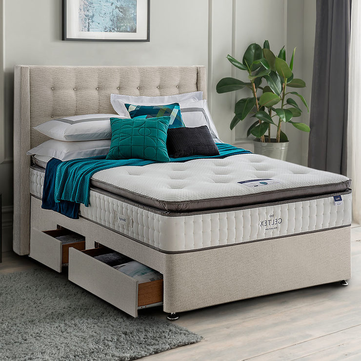 Silentnight Continental Divan Base With, King Size Bed Frame With Storage Costco