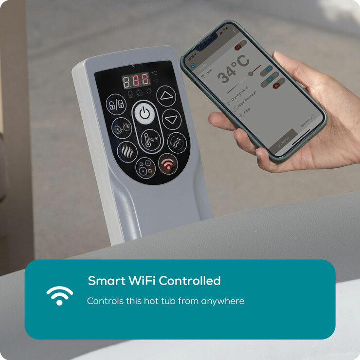 Lay-Z-Spa Grenada 190 AirJet 8 Person Inflatable Spa