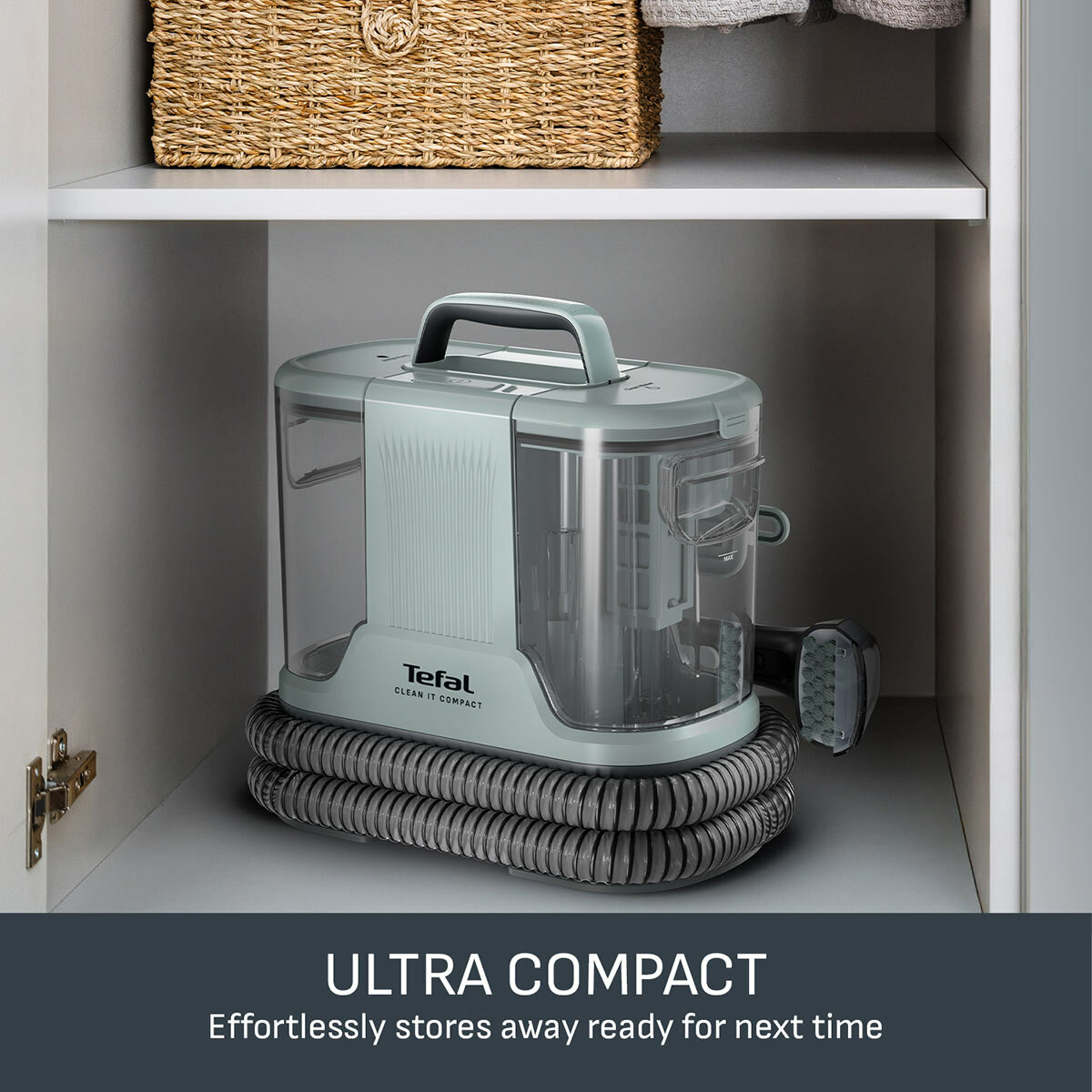 Tefal IZ3020GO Clean It Compact Spot Cleaner in Eucalyptus Tefal IZ3020GO Clean It Compact Spot Cleaner in Eucalyptus