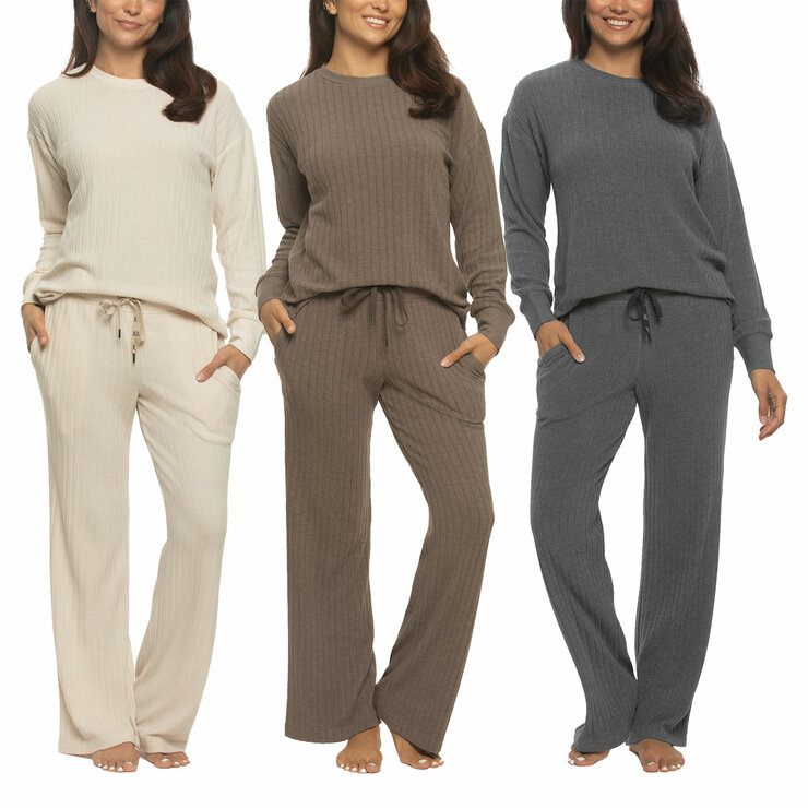 Jezebel Ladies 2 Piece Brushed Rib Lounge Set Jezebel Ladies 2 Piece Brushed Rib Lounge Set