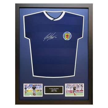 Gordon Strachan Signed Framed 1986 Scotland Football Shirt
