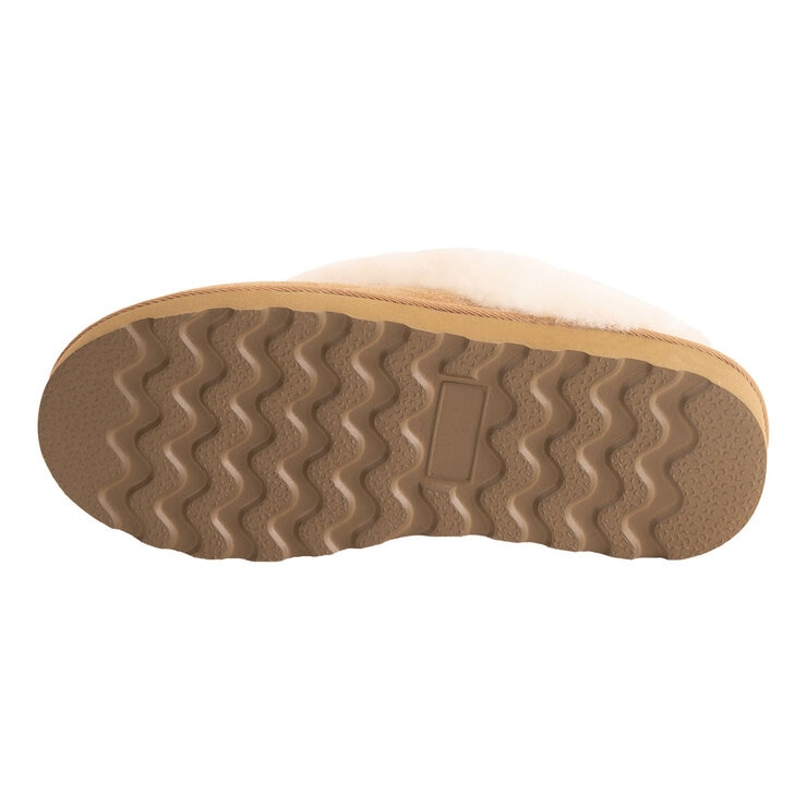 Kirkland Signature Women's Shearling Slippers in Chestnut