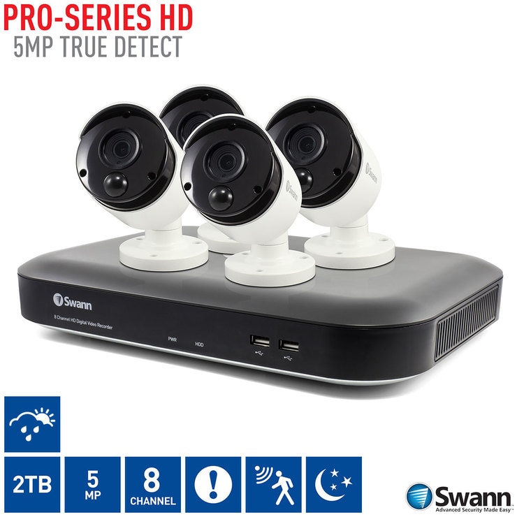 Swann 8 Channel 2TB DVR with 4 x 5MP Super HD Thermal Sensing Bullet