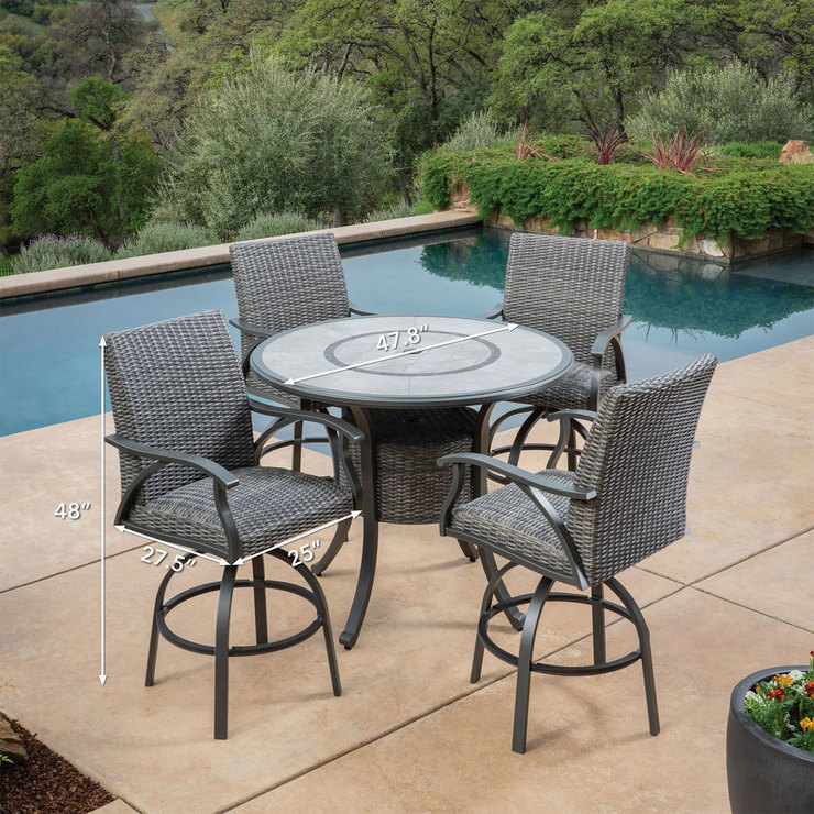 sunvilla indigo 5 piece high dining set