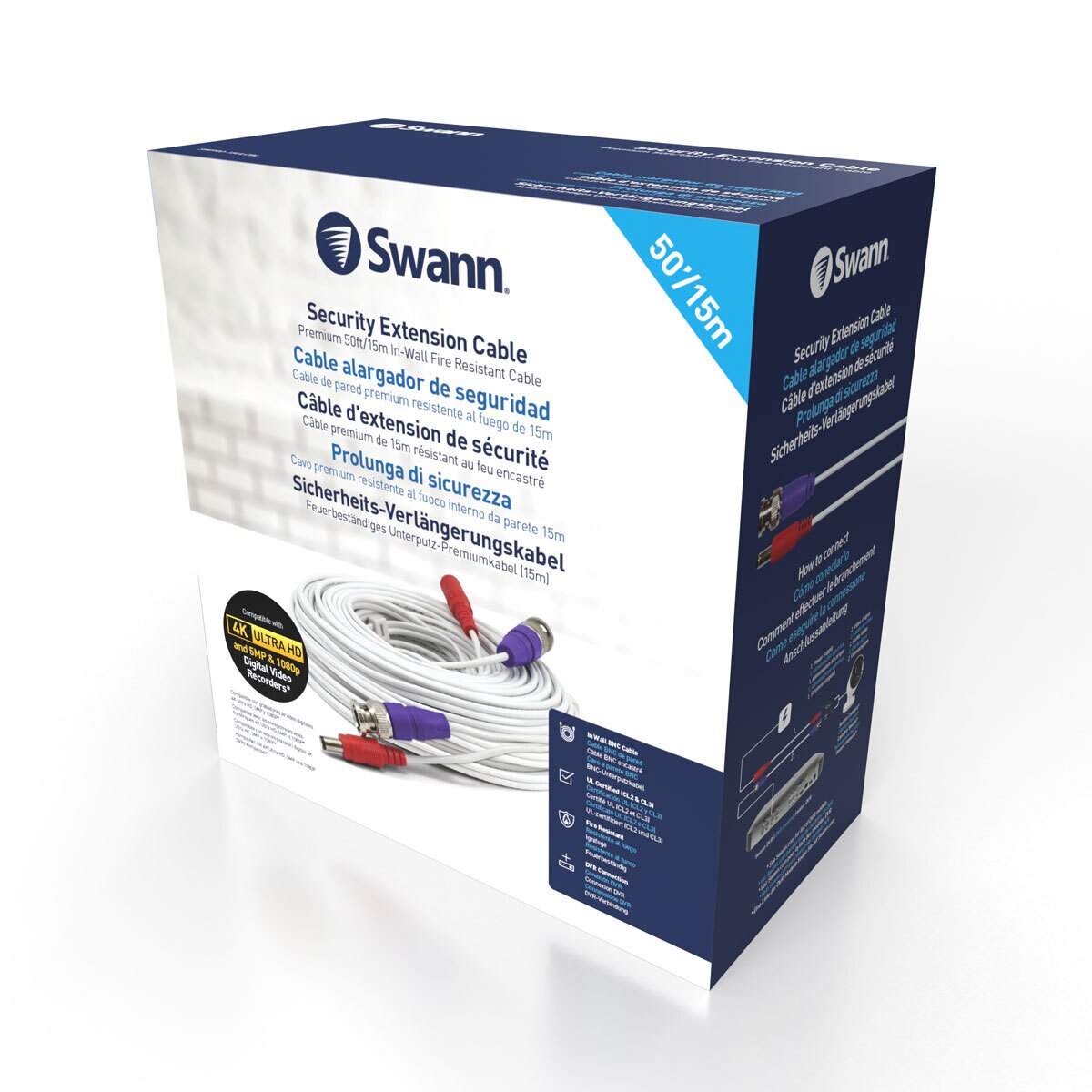 Swann 50ft (15m) BNC CCTV Extension Cable, SWPRO15ULCBLGL Costco UK