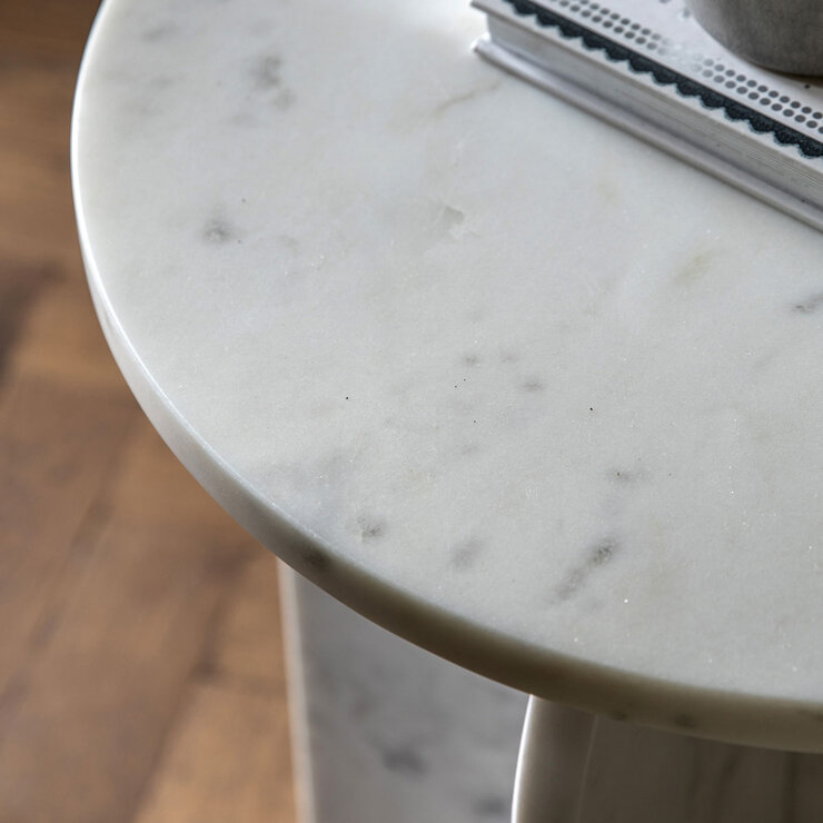 Gallery Amalfi White Marble Side Table