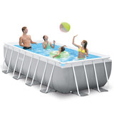 Intex 13ft 1.5" (4m) Rectangular Prism Frame Pool with Filter Pump and Ladder