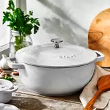 Staub 24cm Cast Iron French Oven, Pure White