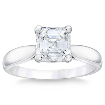 2.51ct Square Emerald Cut Diamond Solitaire Ring, Platinum