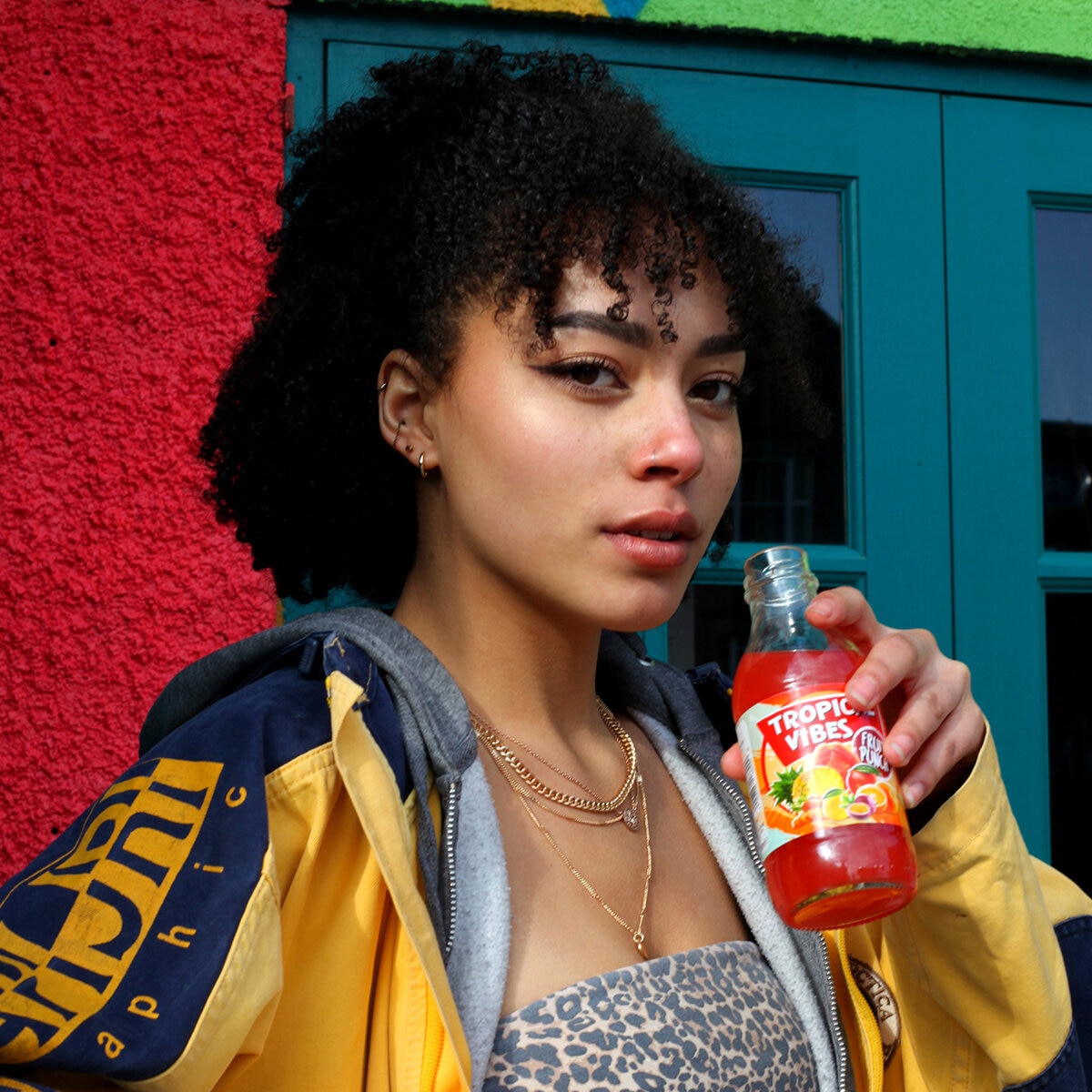 Woman Drinking Fruit Punch