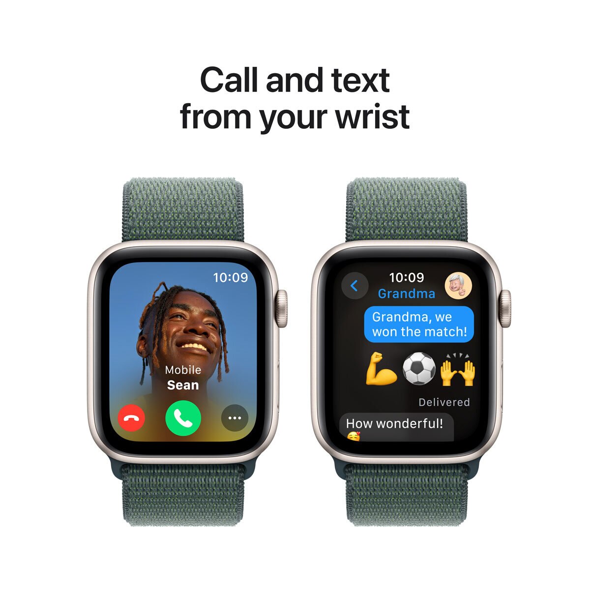 Apple Watch SE GPS, 44mm Starlight Aluminium Case with Starlight Sport Band Loop, MXEW3QA/A