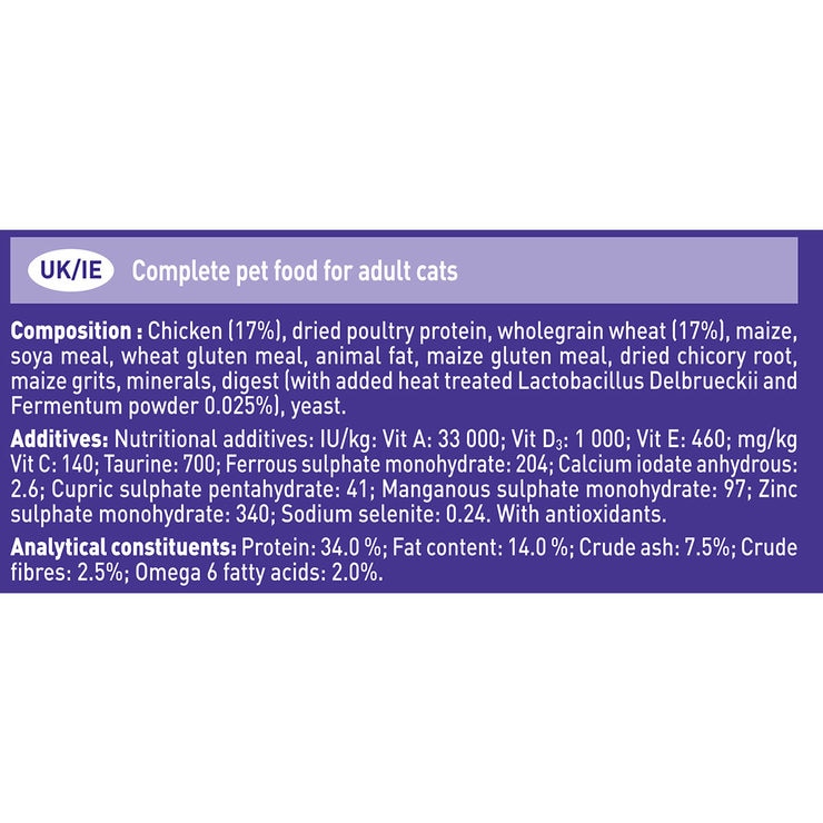 List of the composition and adititives of the food