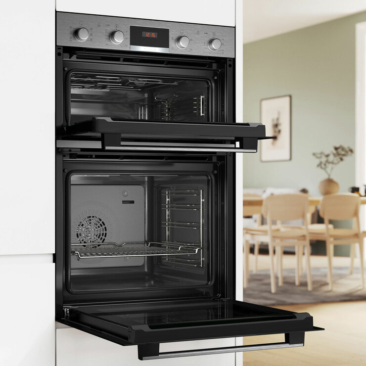 Bosch Series 4 MBA533BS3B Built In Double Oven, A Rated in Silver