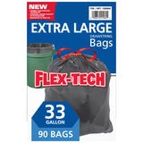 Kirkland Signature 33 Gallon Flex-Tech Bin Bags, 90 Pack