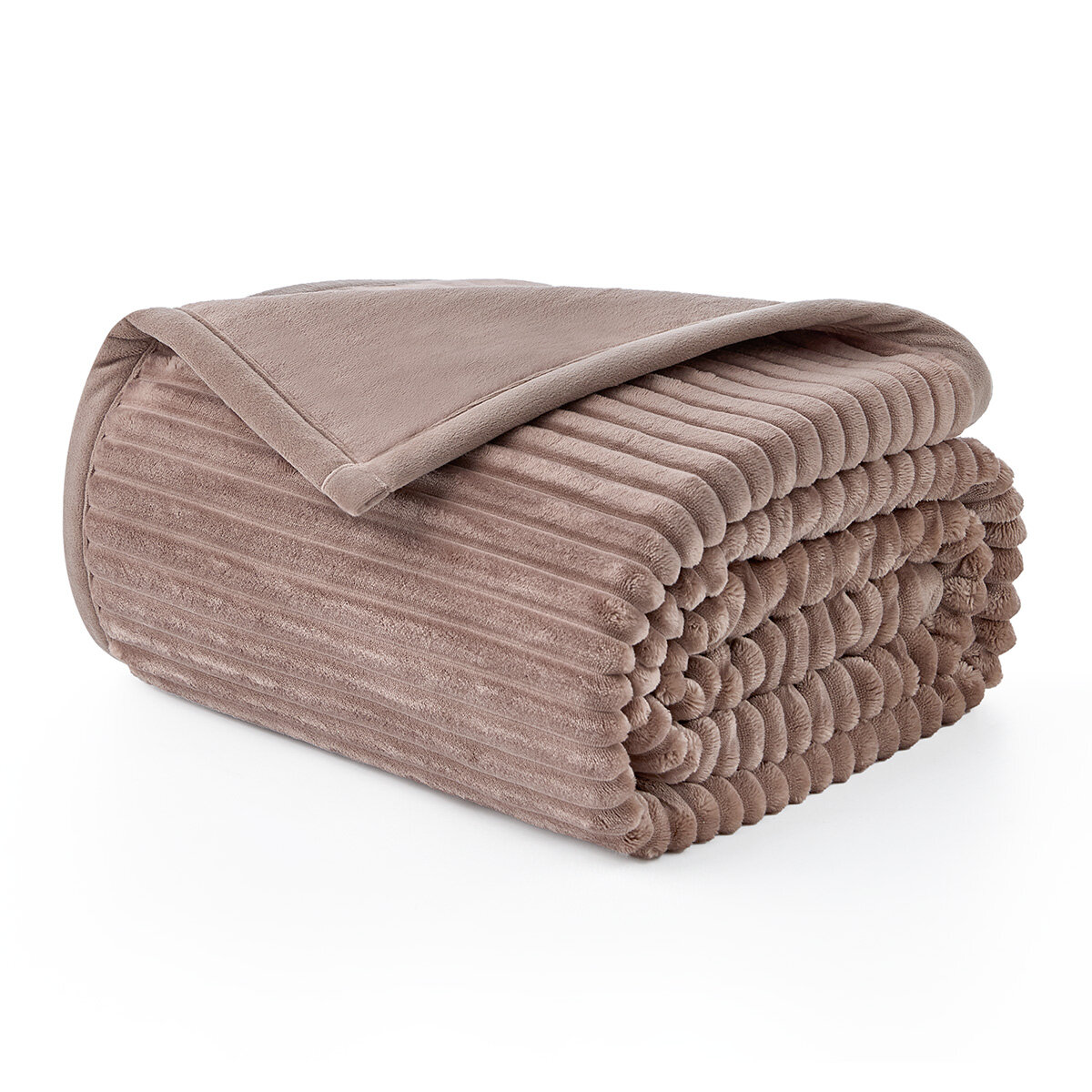 Casual Living Textured Plush Throw in Taupe, 127 x 177 cm