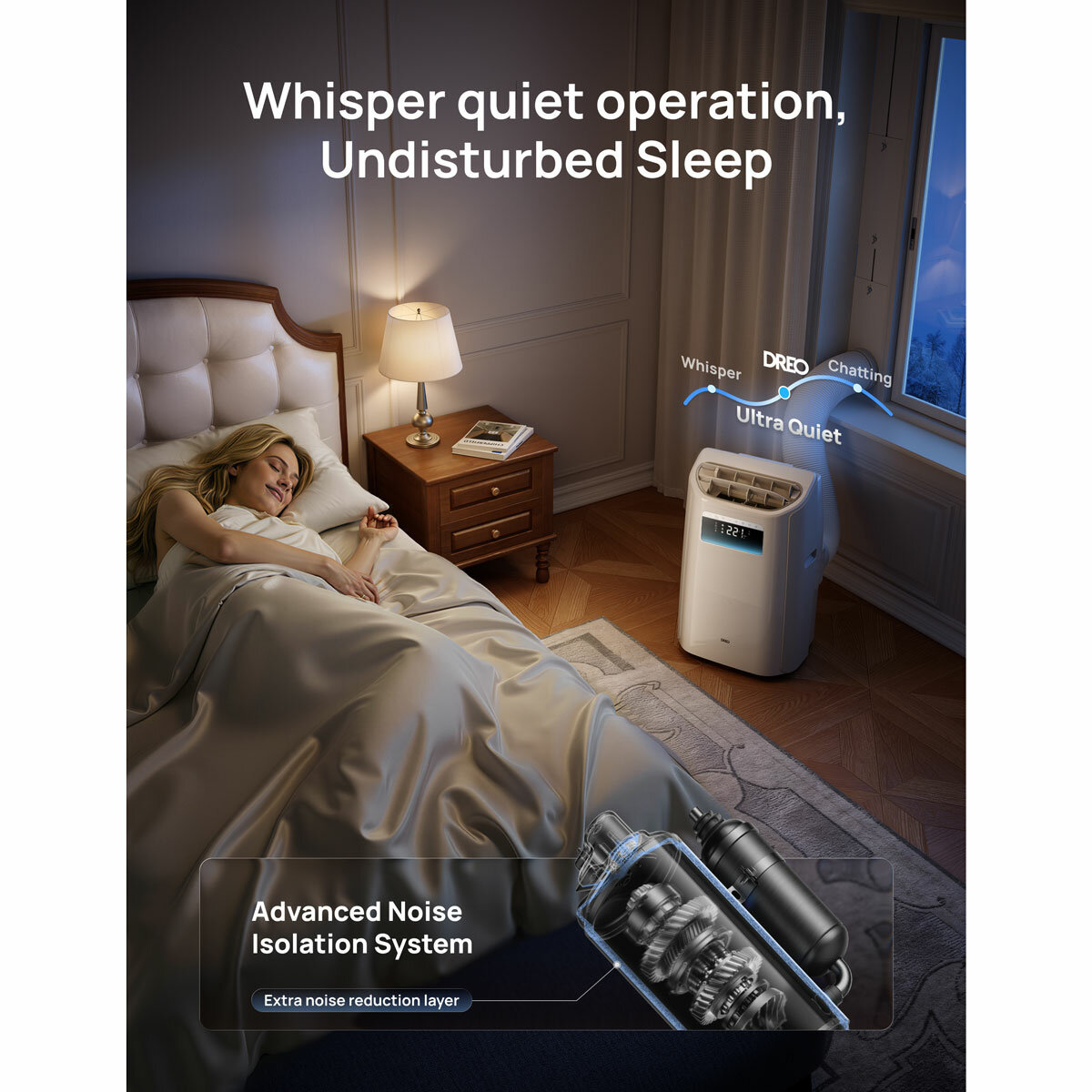 Lifstyle image of air conditioner used in bedroom