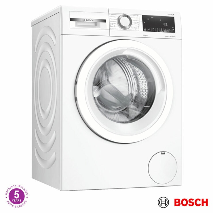 Bosch Series 4 WNA134U8GB 8kg/5kg, 1400rpm, Washer Dryer, E Rated in White Bosch Series 4 WNA134U8GB 8kg/5kg, 1400rpm, Washer Dryer, E Rated in White
