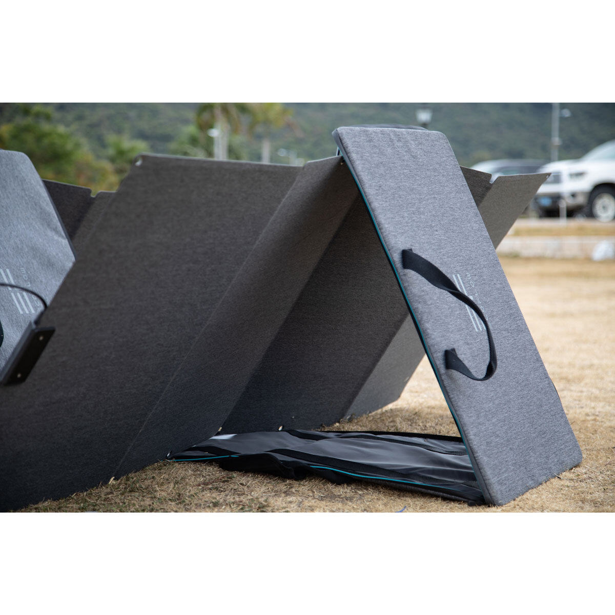 Lifestyle image of solar panel showing back