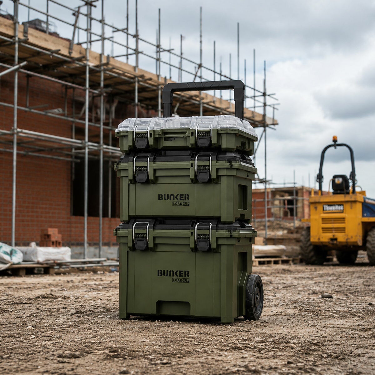 BUNKER 3 Piece Load-Up Wheeled Stacking Tool Storage System BUNKER 3 Piece Load-Up Wheeled Stacking Tool Storage System