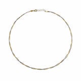 14ct Yellow & White Gold Two Tone Twisted Necklace