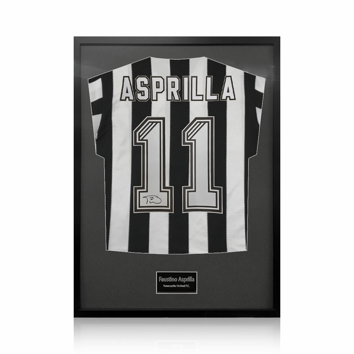 Faustino Asprilla Signed Shirt in Black Frame Faustino Asprilla Signed Shirt in Black Frame