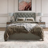 Furmanac Alicia Grey Velvet Ottoman Bed Frame