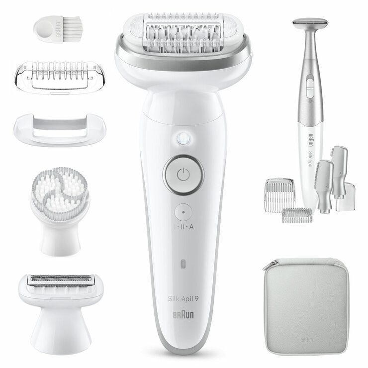Image of Braun Silk-épil 9 epilator with attachments