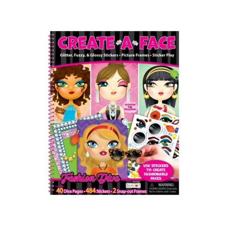 Create a Face Sticker Activity Book Assortment, Divas Costco UK