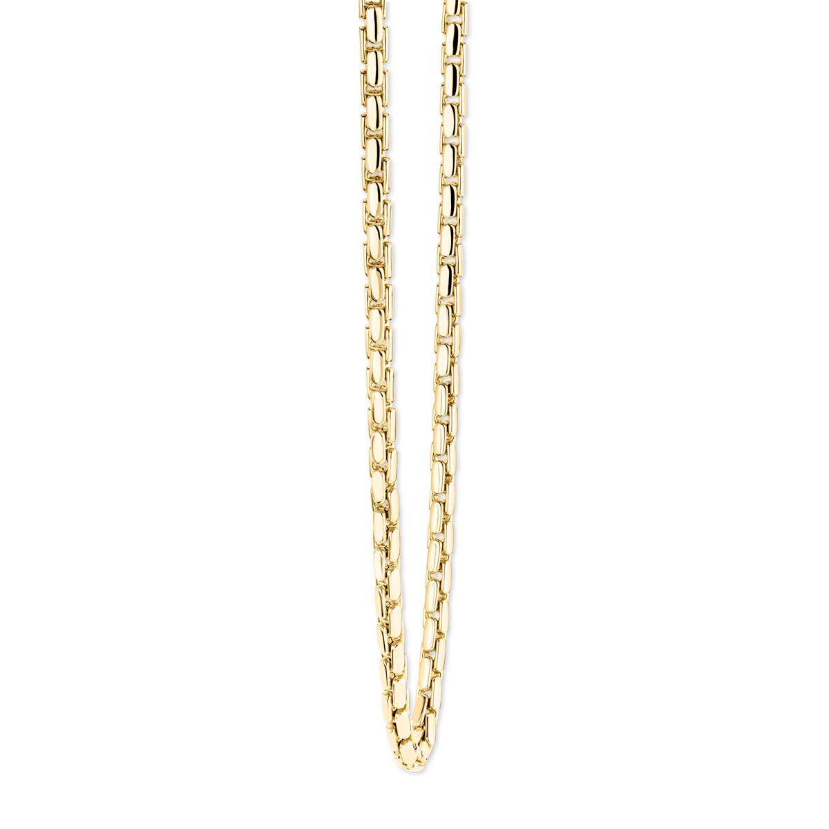 14ct Yellow Gold Rectangle Interlocking Necklace