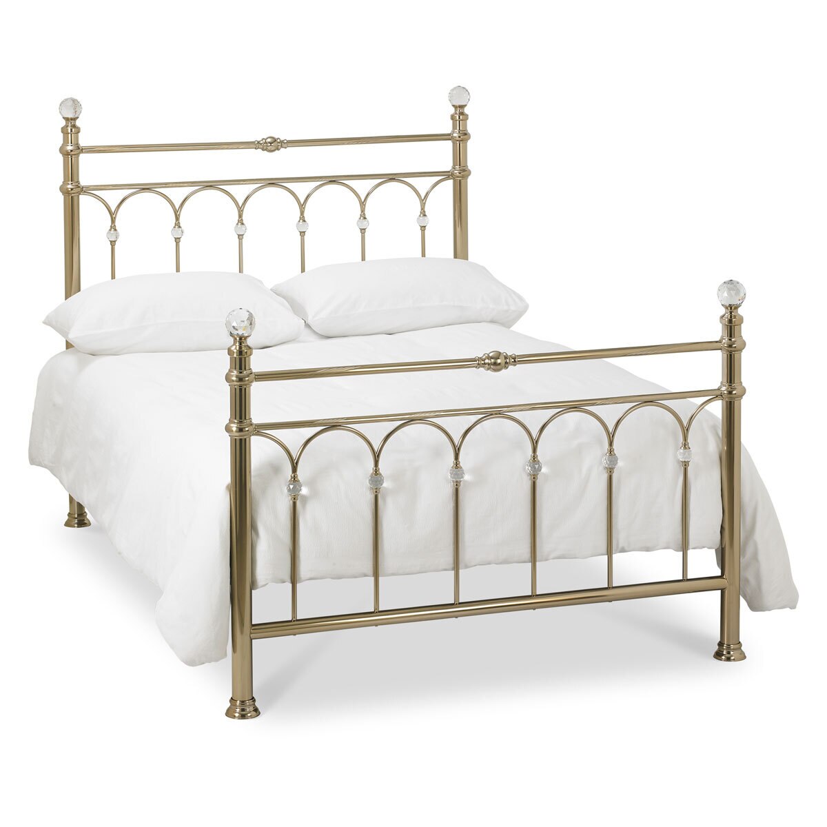 Bentley Cristina Champagne Brass Finish Metal Bed Frame