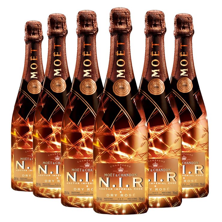 Moët & Chandon N.I.R Nectar Imperial Dry Rosé Champagne, 6 x 75cl