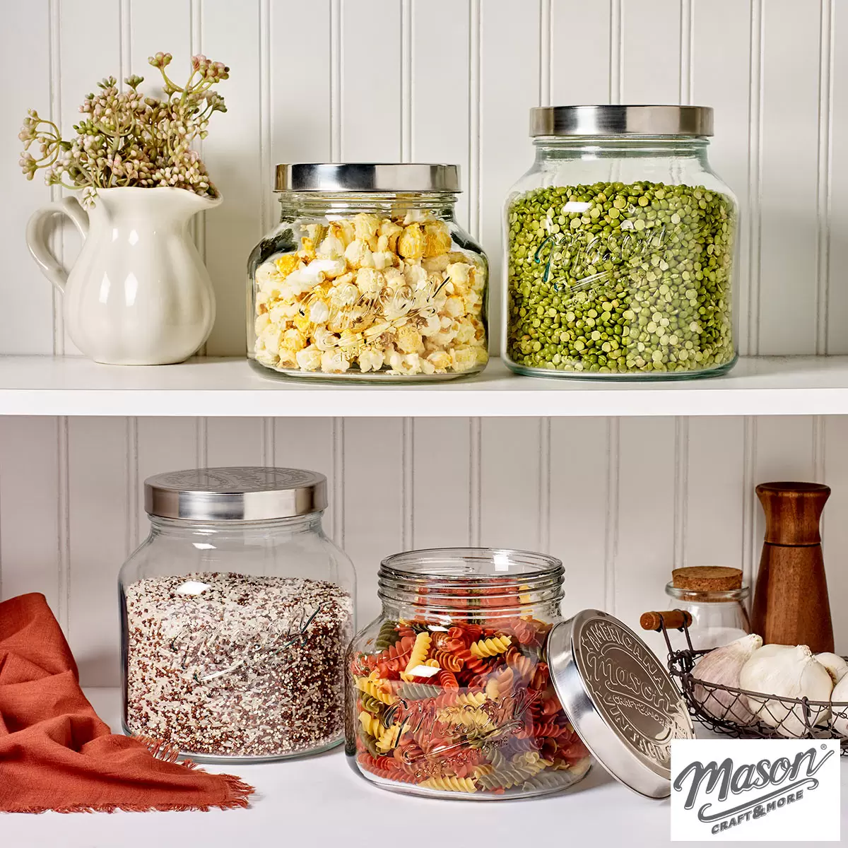 Mason Assorted Glass Jars 4 Piece Set 