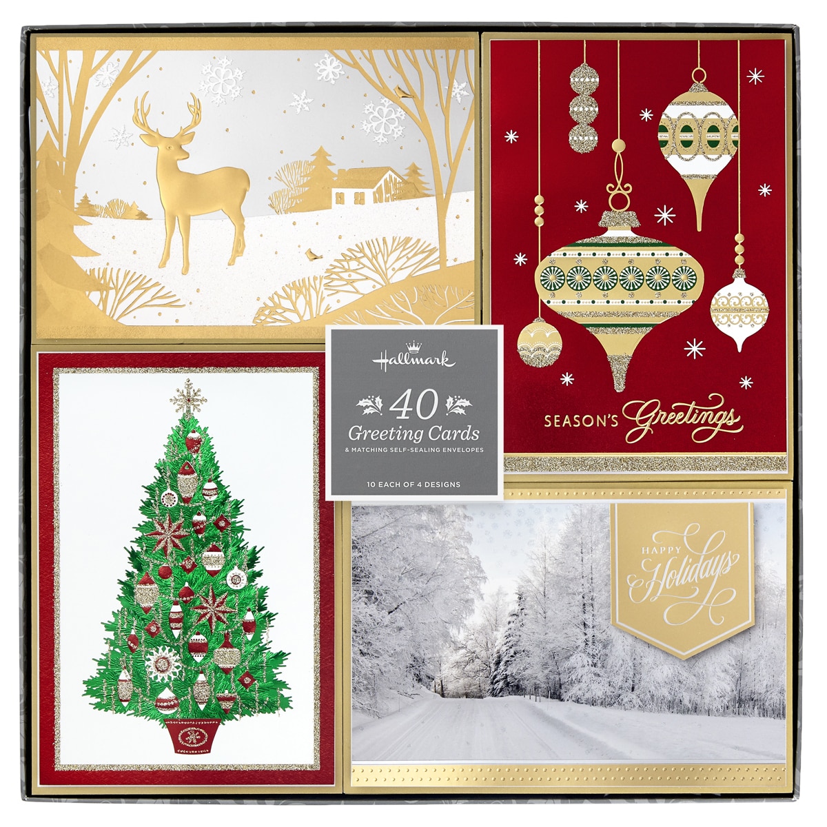 Hallmark Hand Crafted Christmas Card Assortment: Joys of the Season - 40 Pack