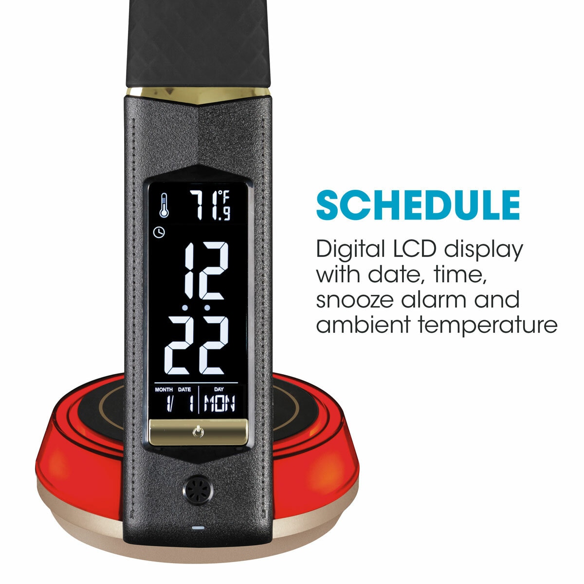 OttLite Wireless Charging LED Table Lamp in Black