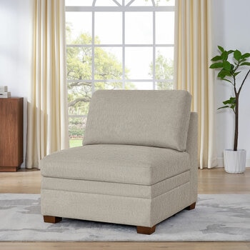 Thomasville Tisdale Taupe Fabric Armless Chair