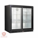 Contender RRG021 Commercial 220L Sliding Double Door Bottle Cooler, C Rated in Black