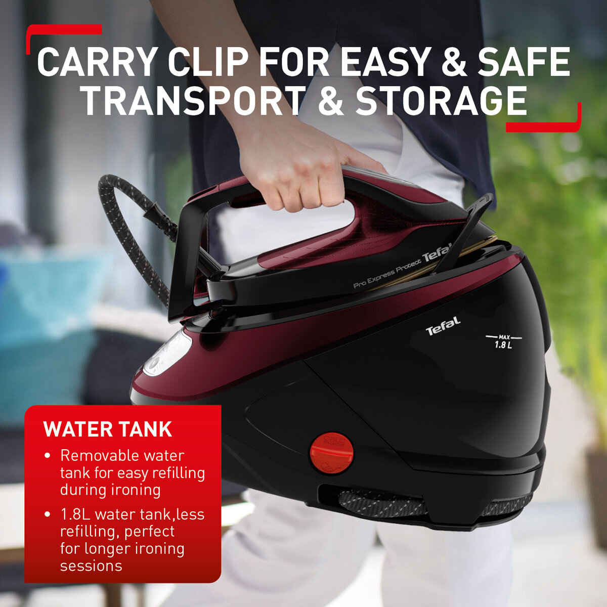 TEFAL PRO EXPRESS STEAM   GENERATOR GV9230G0 Describing transport and storage