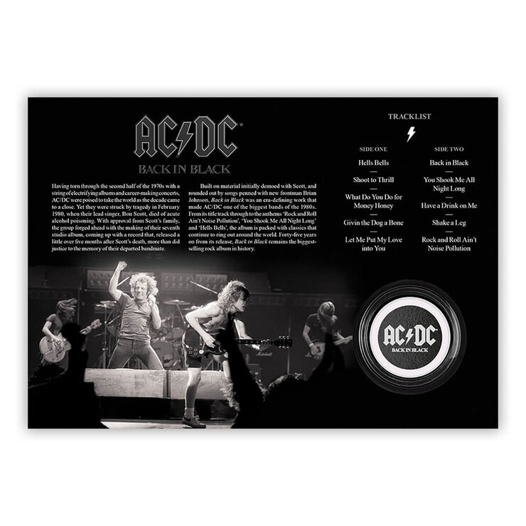 AD/DC Stamps & Medal Cover Back in Black from Royal Mail