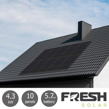 Fresh Electrical 4.3kW Solar PV System [10 Panels] with 5.76kW Fox Battery - Fully Installed