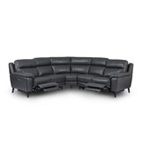 Grace Corner Sofa in Grey Leather