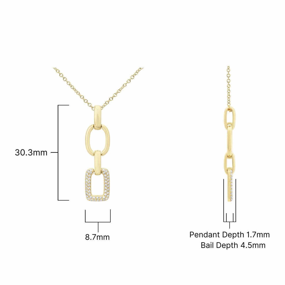 0.15ctw Round Brilliant Cut Diamond Pendant, 14ct Yellow Gold