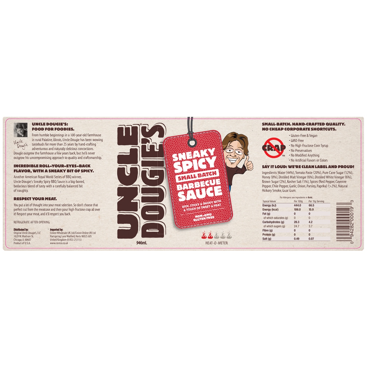 Uncle Dougie's Barbecue Sauce Mixed Pack, 2 x 946ml